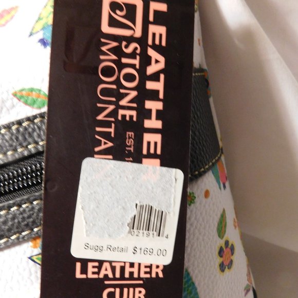 STONE MOUNTAIN LEATHER SHOULDER HANDBAG OWL PRINT NEW - Picture 2 of 7